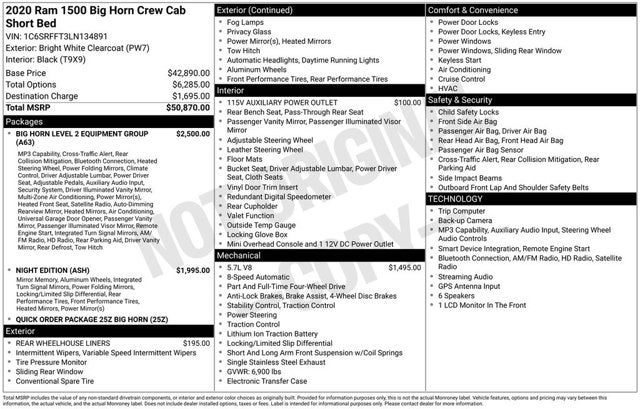 2020 RAM 1500 Big Horn