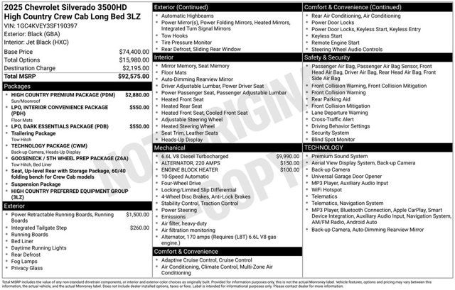 2025 Chevrolet Silverado 3500HD High Country