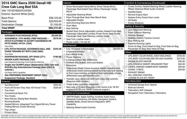 2016 GMC Sierra 3500HD Denali