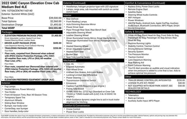 2022 GMC Canyon Elevation
