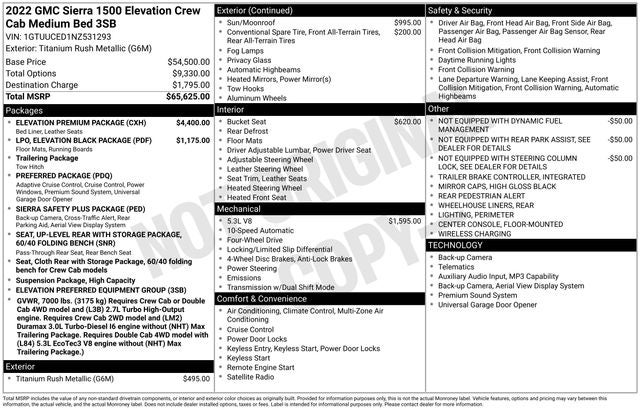 2022 GMC Sierra 1500 Elevation