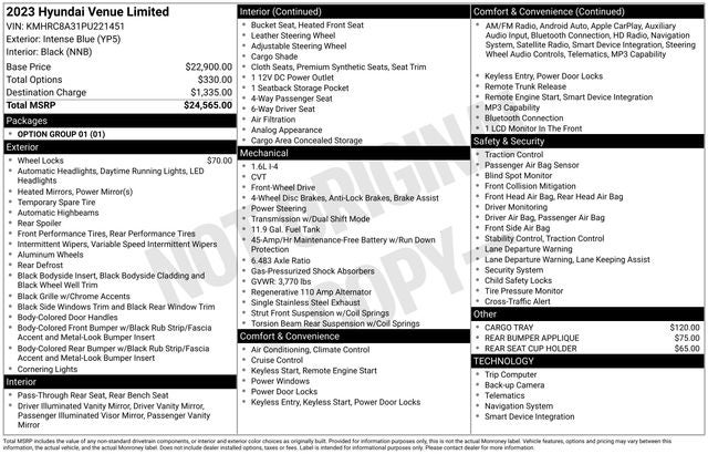 2023 Hyundai Venue Limited
