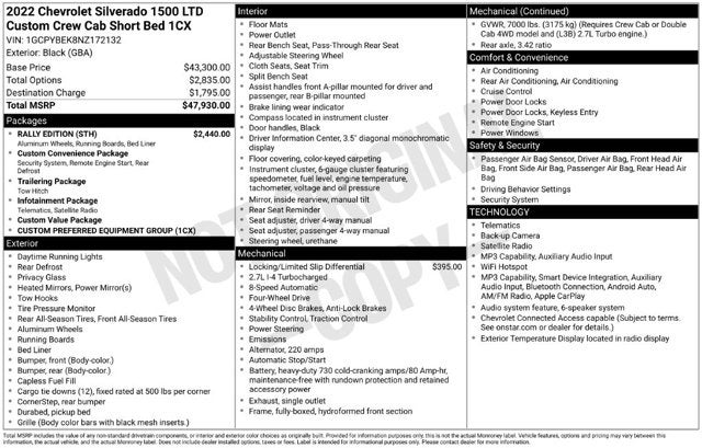 2022 Chevrolet Silverado 1500 LTD 4WD Crew Cab 147" Custom