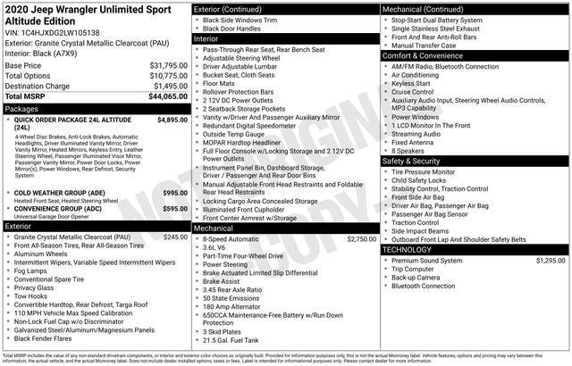 2020 Jeep Wrangler Unlimited Sport Altitude