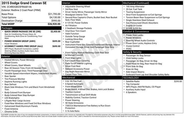 2015 Dodge Grand Caravan SE