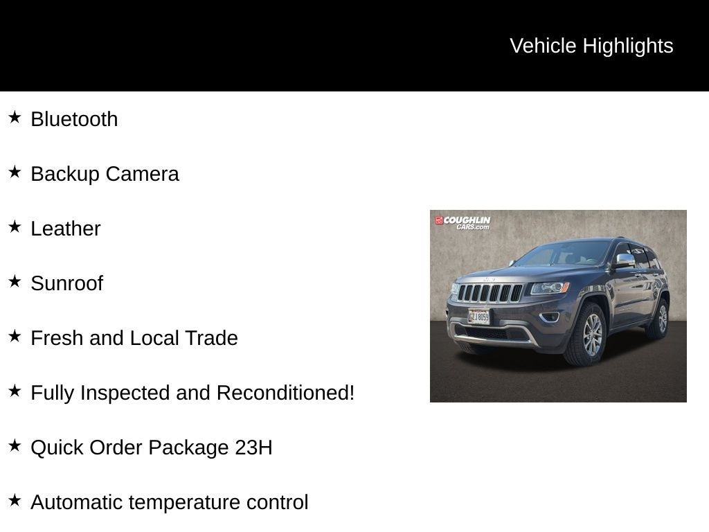 Used 2015 Jeep Grand Cherokee Limited with VIN 1C4RJFBG5FC631576 for sale in Lewis Center, OH