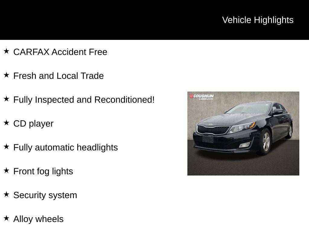 Used 2015 Kia Optima LX with VIN 5XXGM4A71FG463567 for sale in Lewis Center, OH