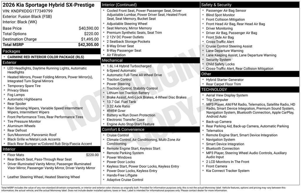 2026 Kia Sportage Hybrid SX-Prestige