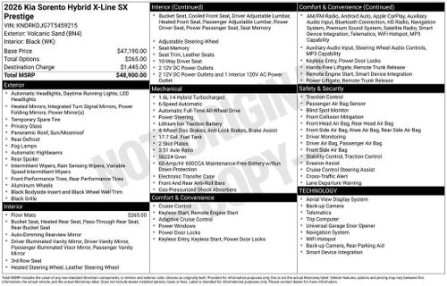 2026 Kia Sorento Hybrid X-Line SX Prestige