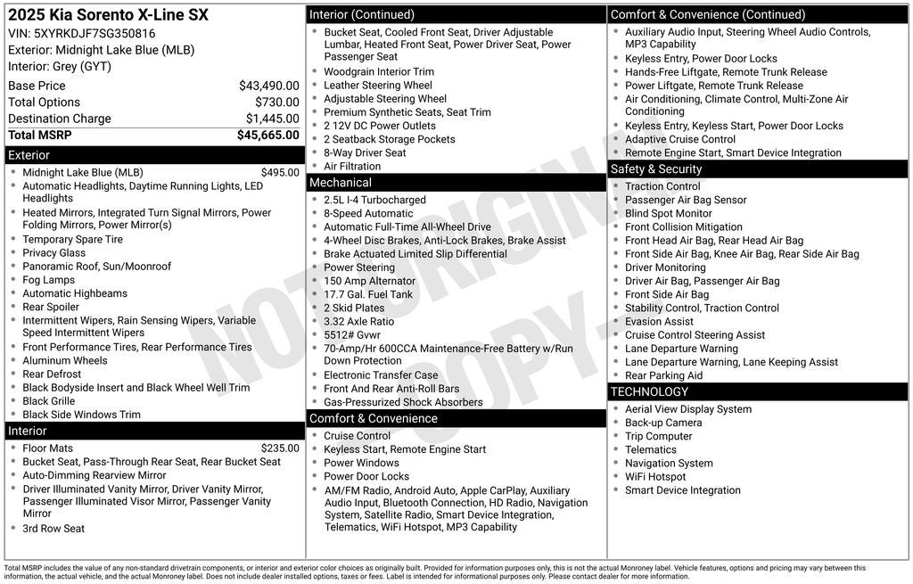 2025 Kia Sorento X-Line SX