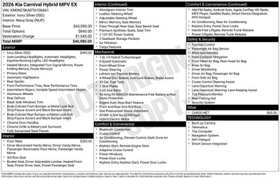 2026 Kia Carnival Hybrid EX
