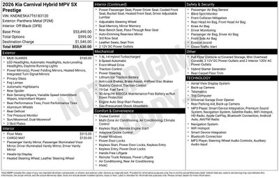 2026 Kia Carnival Hybrid SX Prestige
