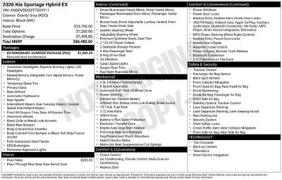 2026 Kia Sportage Hybrid EX