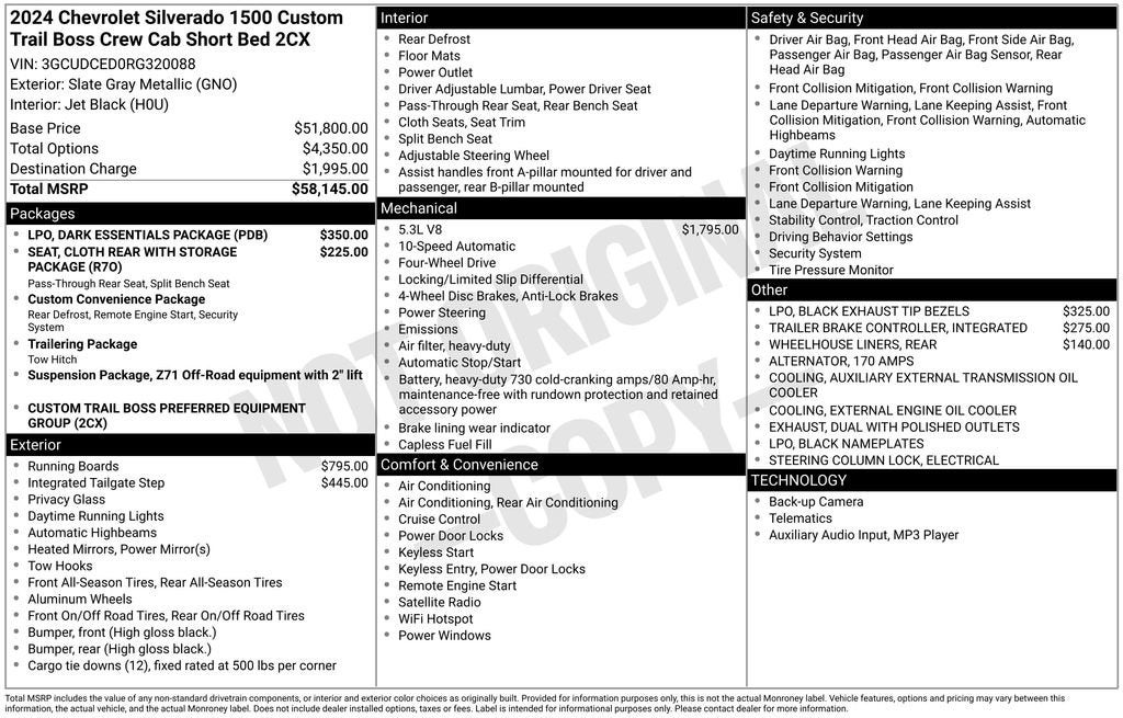 2024 Chevrolet Silverado 1500 Custom Trail Boss