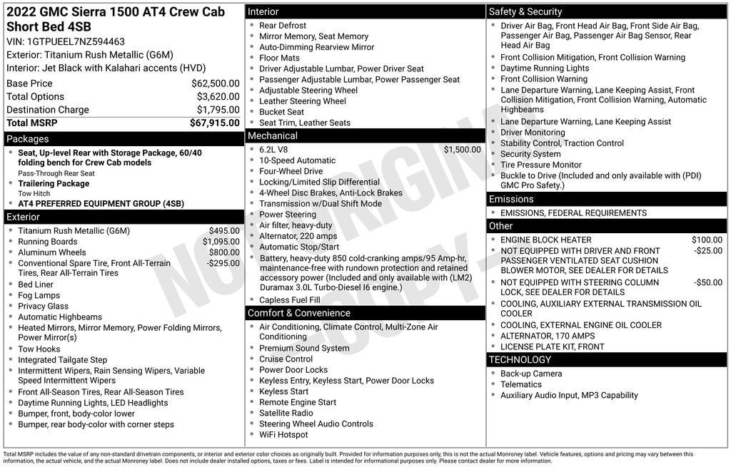 2022 GMC Sierra 1500 AT4