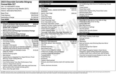 2023 Chevrolet Corvette Stingray 2LT
