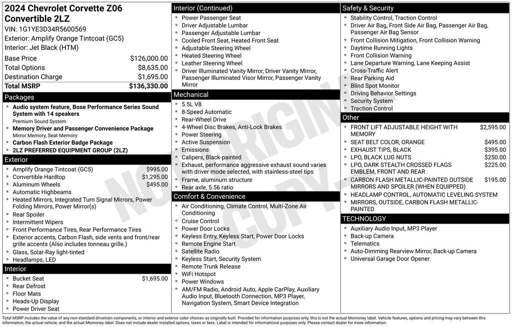 2024 Chevrolet Corvette Z06 2LZ