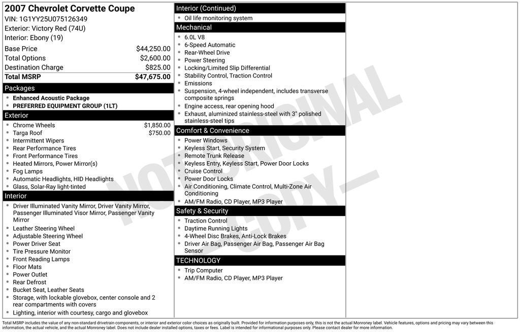 2007 Chevrolet Corvette Base