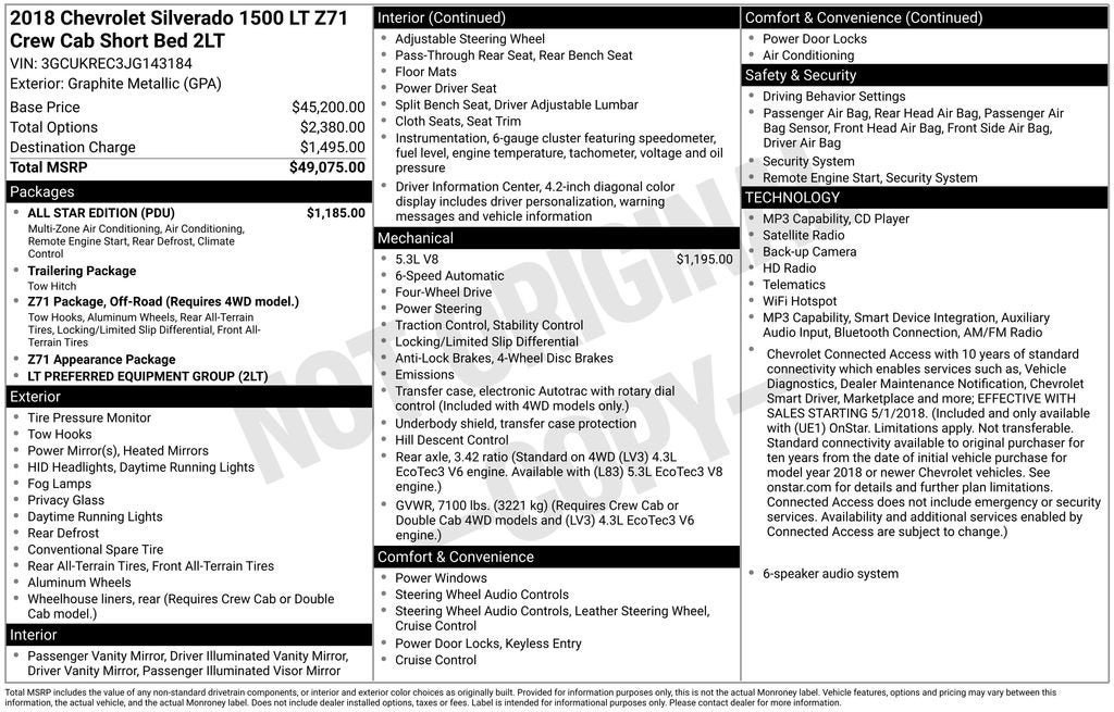 2018 Chevrolet Silverado 1500 LT