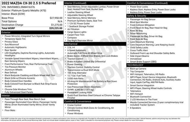 2022 Mazda Mazda CX-30 2.5 S Preferred Package