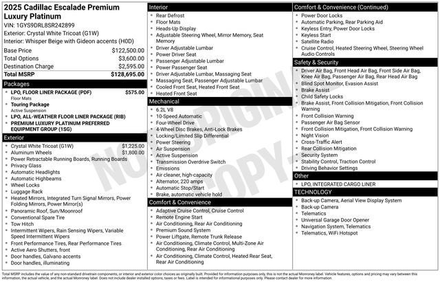 2025 Cadillac Escalade Premium Luxury Platinum