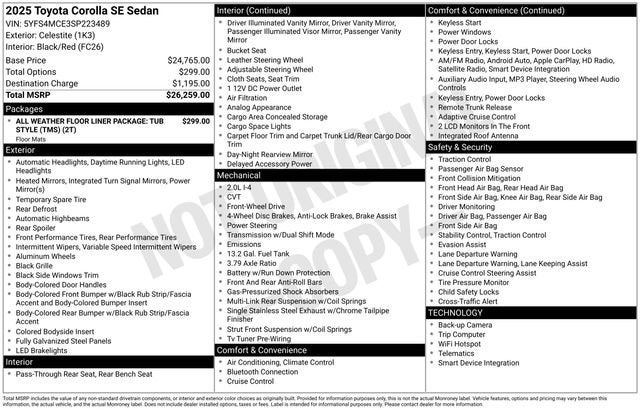2025 Toyota Corolla SE